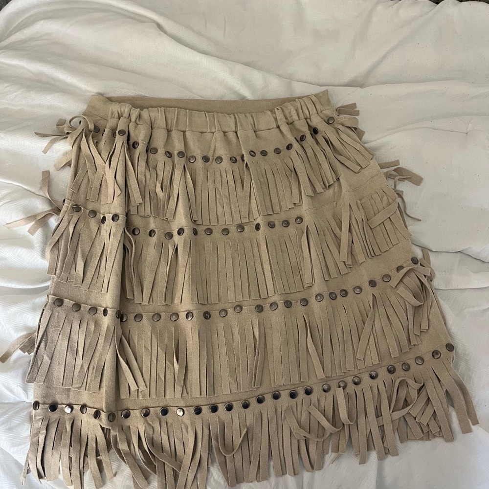 Western fringe skirt